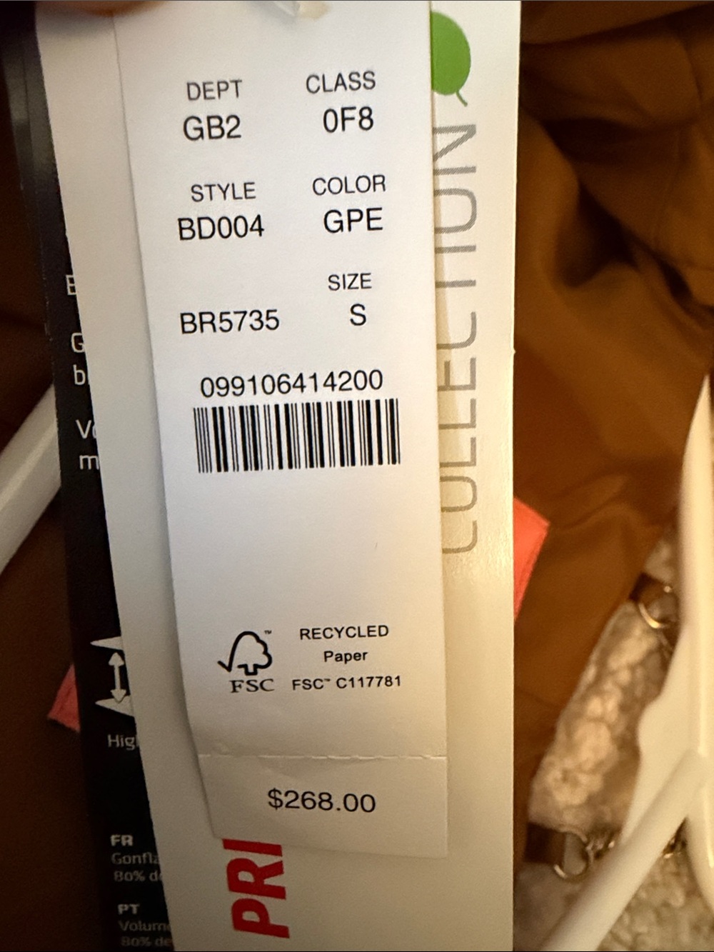J. Crew Brown Puffer Coat with Cream Sherpa Trim - Picture 4 of 5